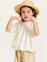 Mini Bala Girls Short Sleeve Shirt Summer Pure Cotton Sweet Shirt